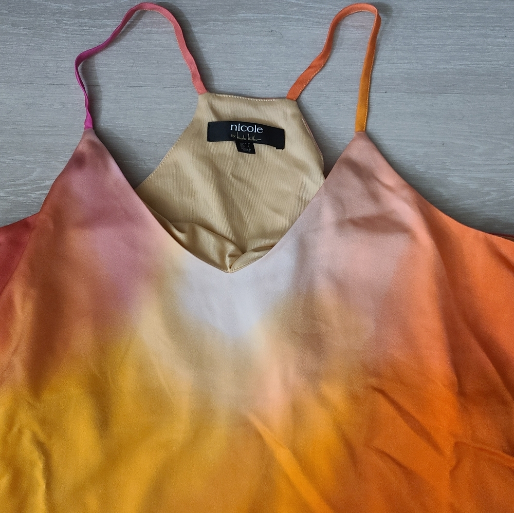 Nicole Miller Ombre Maxi Dress in Pink and Orange